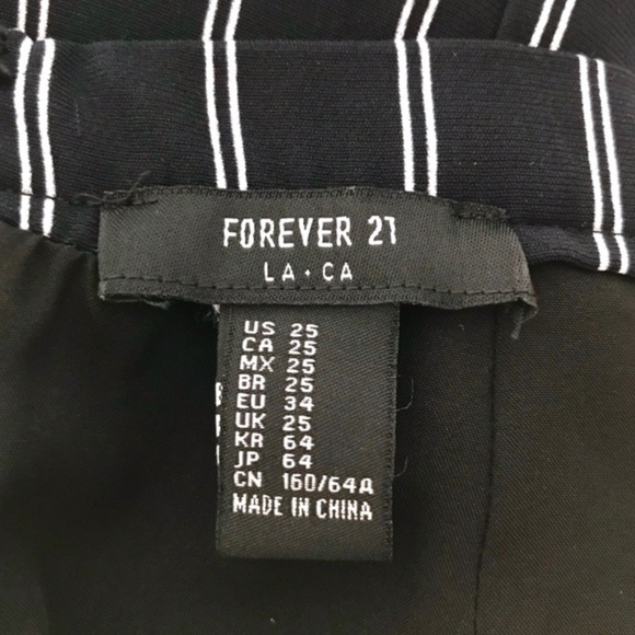 Forever 21 Dark Navy Stripped Mini Skirt - Picture 6 of 7